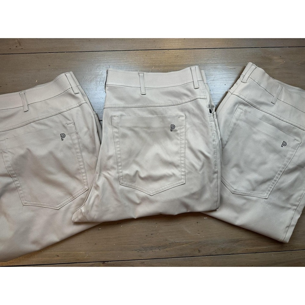 Lot of 3 Public Rec Pants Mens 38x27 Khaki Stretch Golf Performance Chino‎